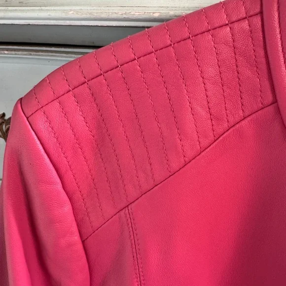 Valerie Stevens Vibrant Pink Leather Jacket - Picture 12 of 15